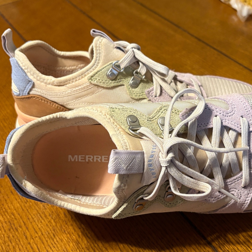 Merrell Women's Cream and Light Purple Athletic Shoes